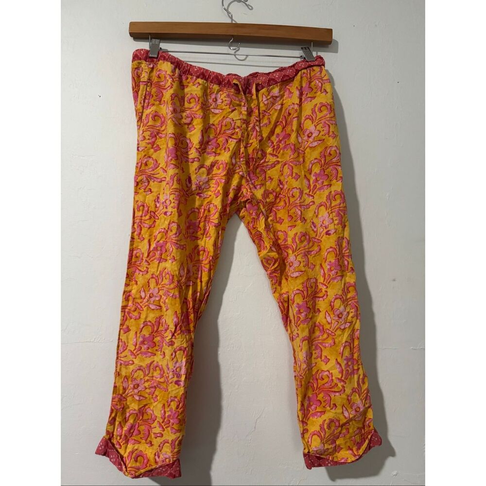 Sundance Pink and Yellow Printed Cropped Pants